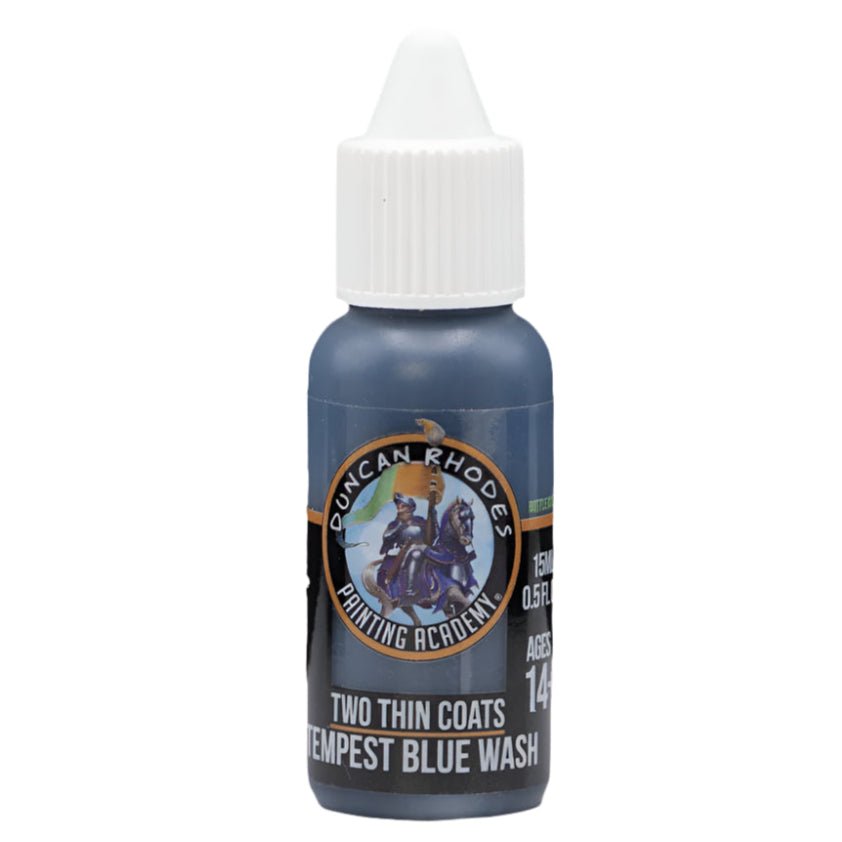 Duncan Rhodes Two Thin Coats Tempest Blue (Wash) dropper bottle, filled with dark blue paint
