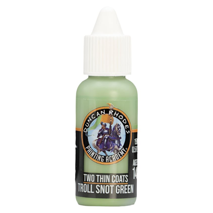 Duncan Rhodes Two Thin Coats Troll Snot Green highlight paint in a dropper bottle