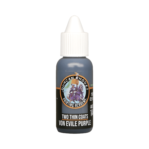 Duncan Rhodes Two Thin Coats Von Evile Purple shadow acrylic paint in a 15ml dropper bottle