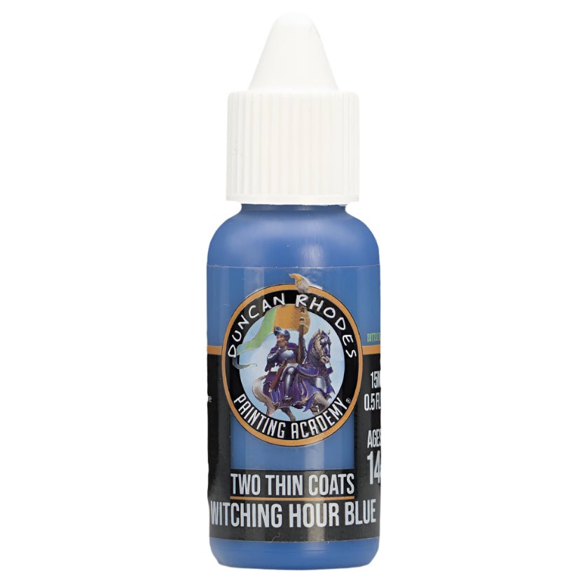 Duncan Rhodes Two Thin Coats Witching Hour Blue Midtone paint in a 15ml dropper bottle