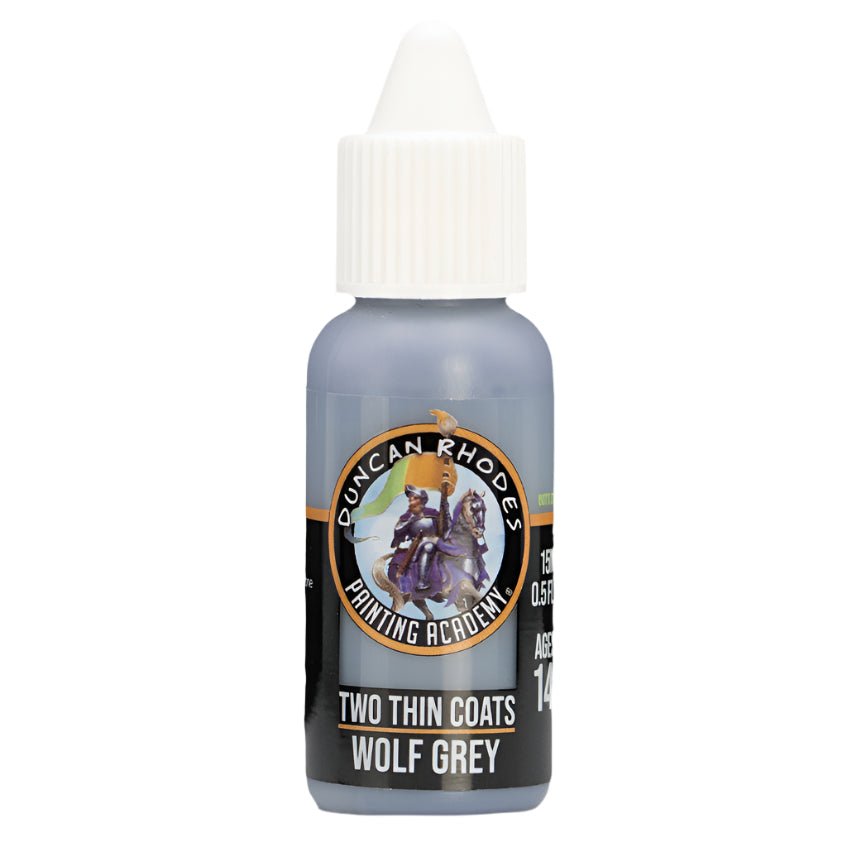 Duncan Rhodes Two Thin Coats Wolf Grey (Midtone) dropper bottle, filled with blue-grey paint