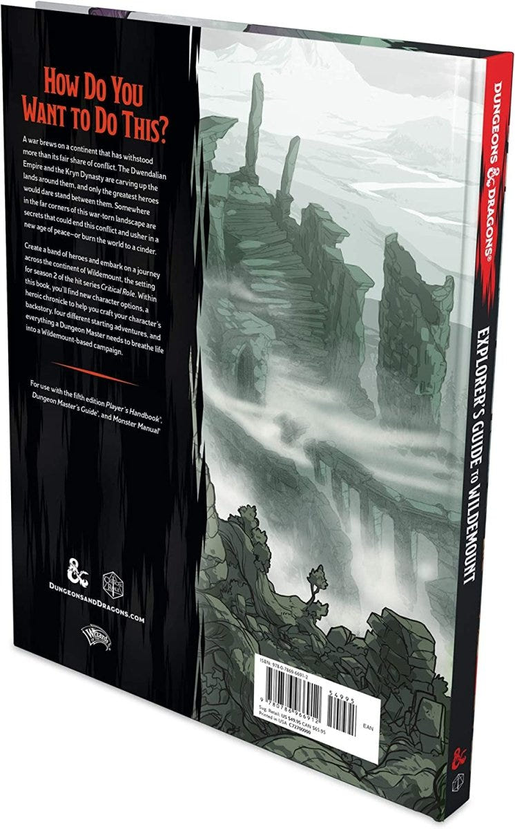 Dungeons & Dragons Explorer's Guide to Wildemount back cover with misty landscape art