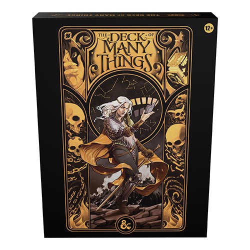 Dungeons & Dragons The Deck of Many Things alternate cover box in black and gold