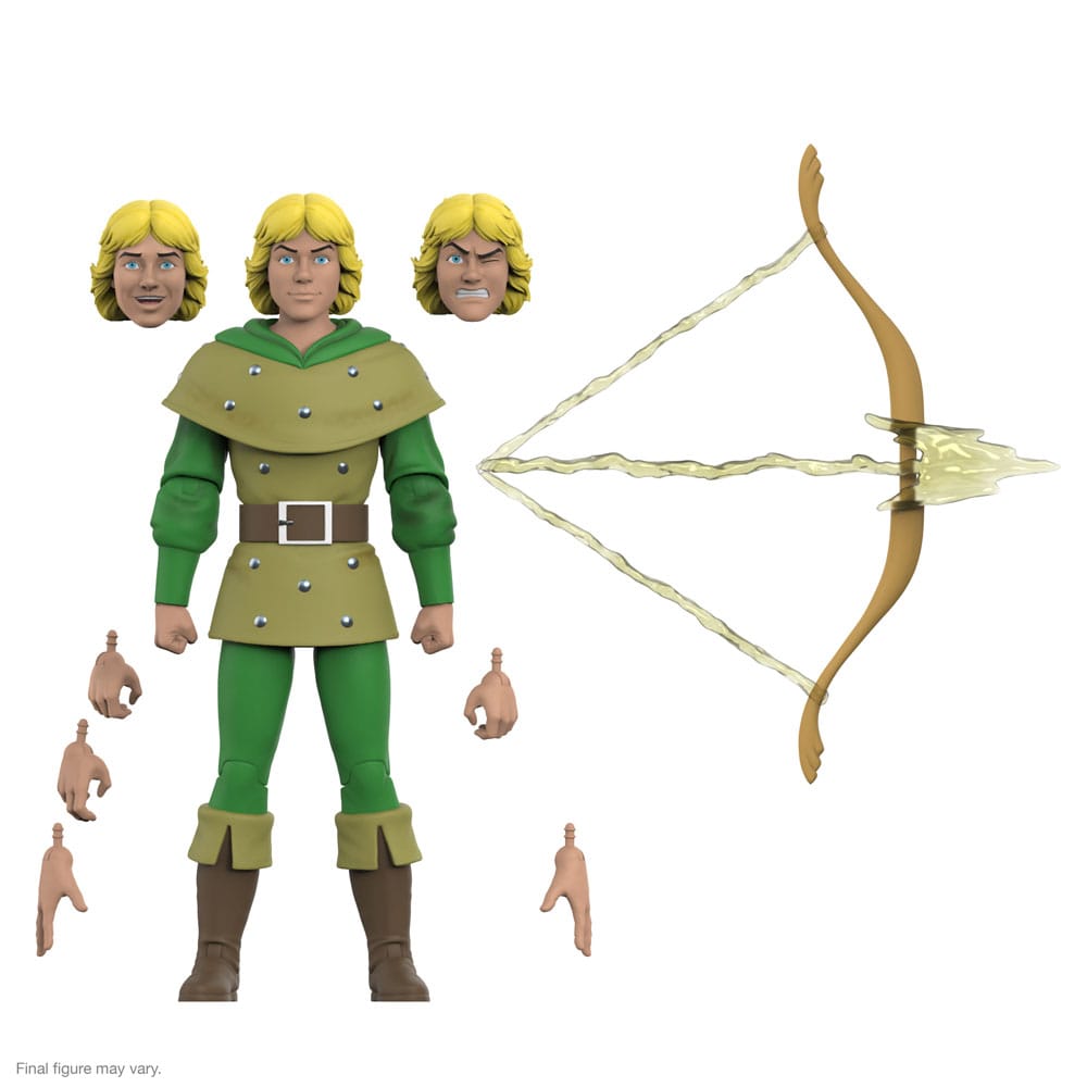 Super7 D&D Ultimates Hank the Ranger with alternate heads, energy bow, arrow and spare hands