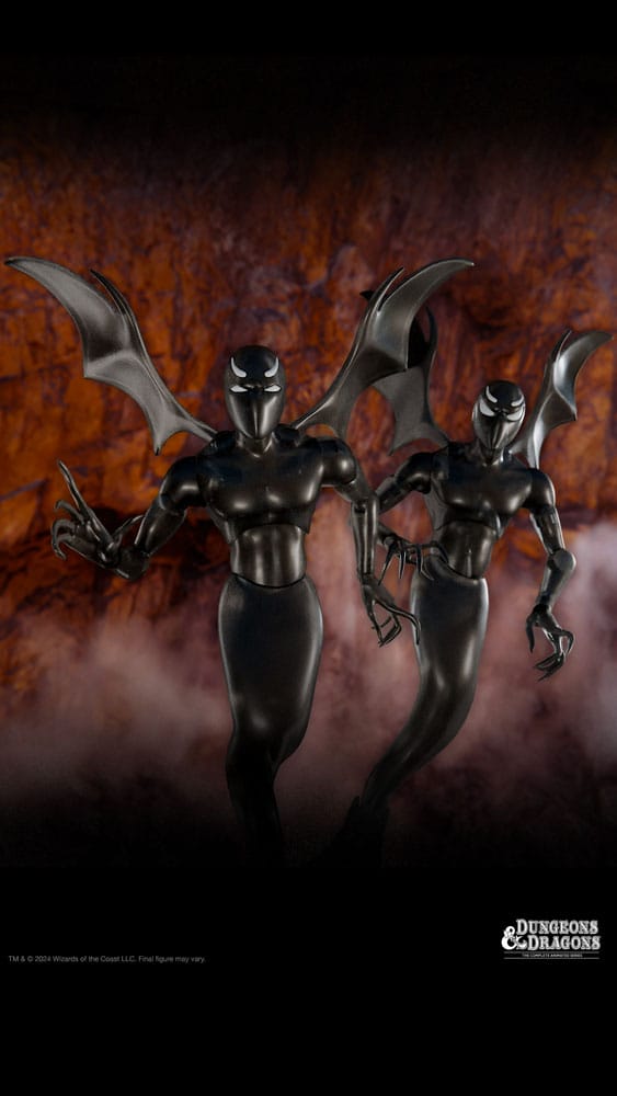 Super7 Dungeons & Dragons Ultimates Shadow Demons pair looming over a fiery cavern