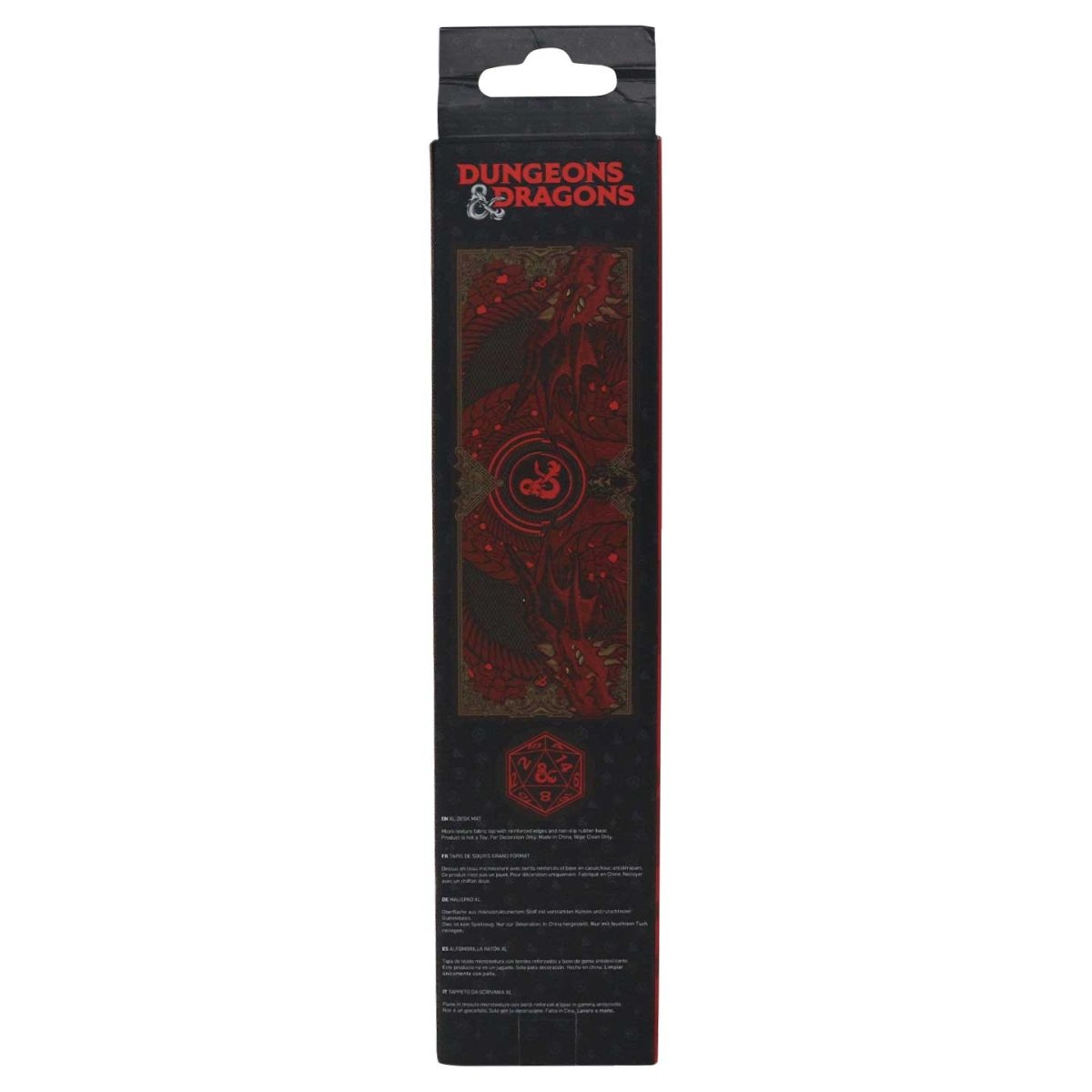 Dungeons & Dragons XL Desk Pad & Coaster Set box, back view