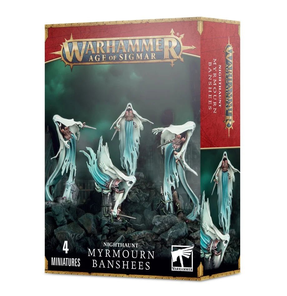 Warhammer Age of Sigmar Nighthaunt Myrmourn Banshees box by Games Workshop, four miniatures