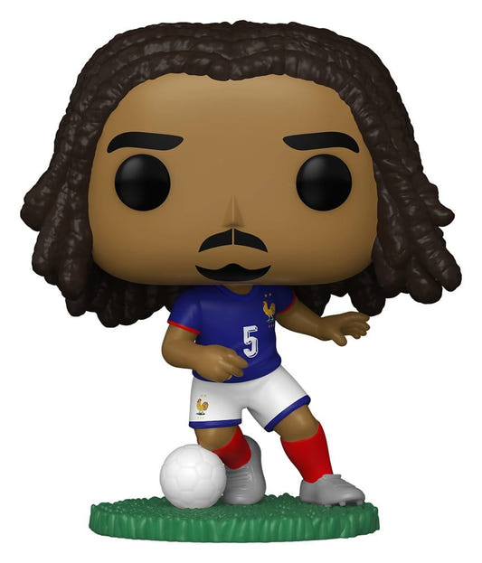 Funko POP! Football Jules Koundé vinyl figure in France number 5 kit with a ball on a grass base