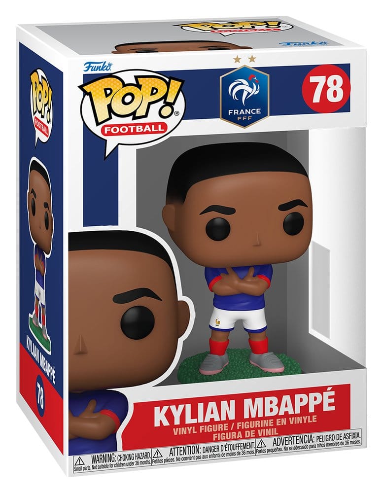 France Funko POP! Football 78 Kylian Mbappé vinyl figure shown in its window display box