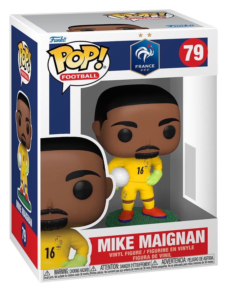 France Funko POP! Football 79 Mike Maignan vinyl figure shown in its window display box