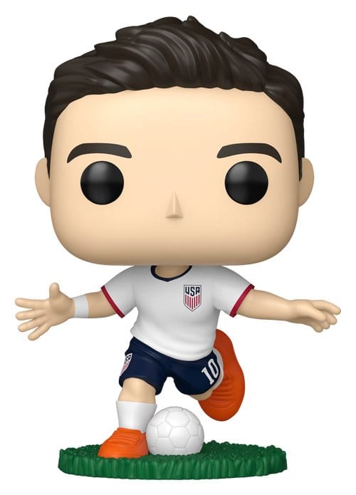 Funko POP! Football Christian Pulisic vinyl figure in USA number 10 kit striking a ball