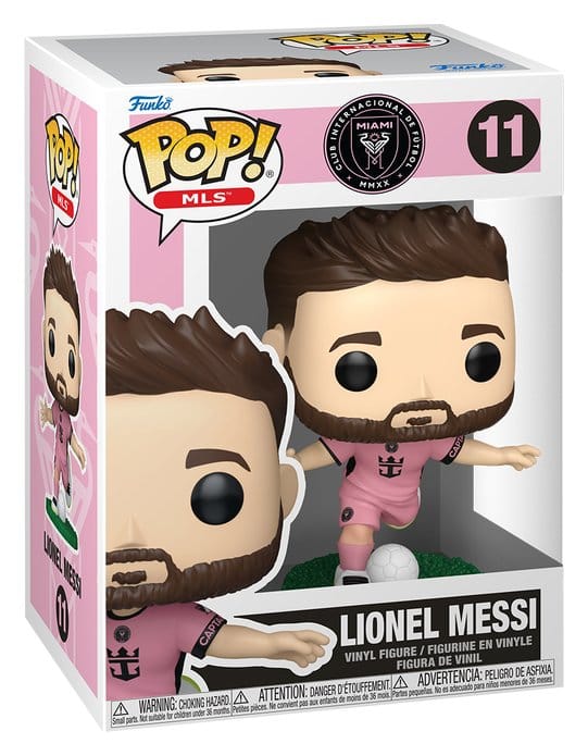 Funko POP! MLS Inter Miami CF Lionel Messi pink kit vinyl figure in window box, number 11