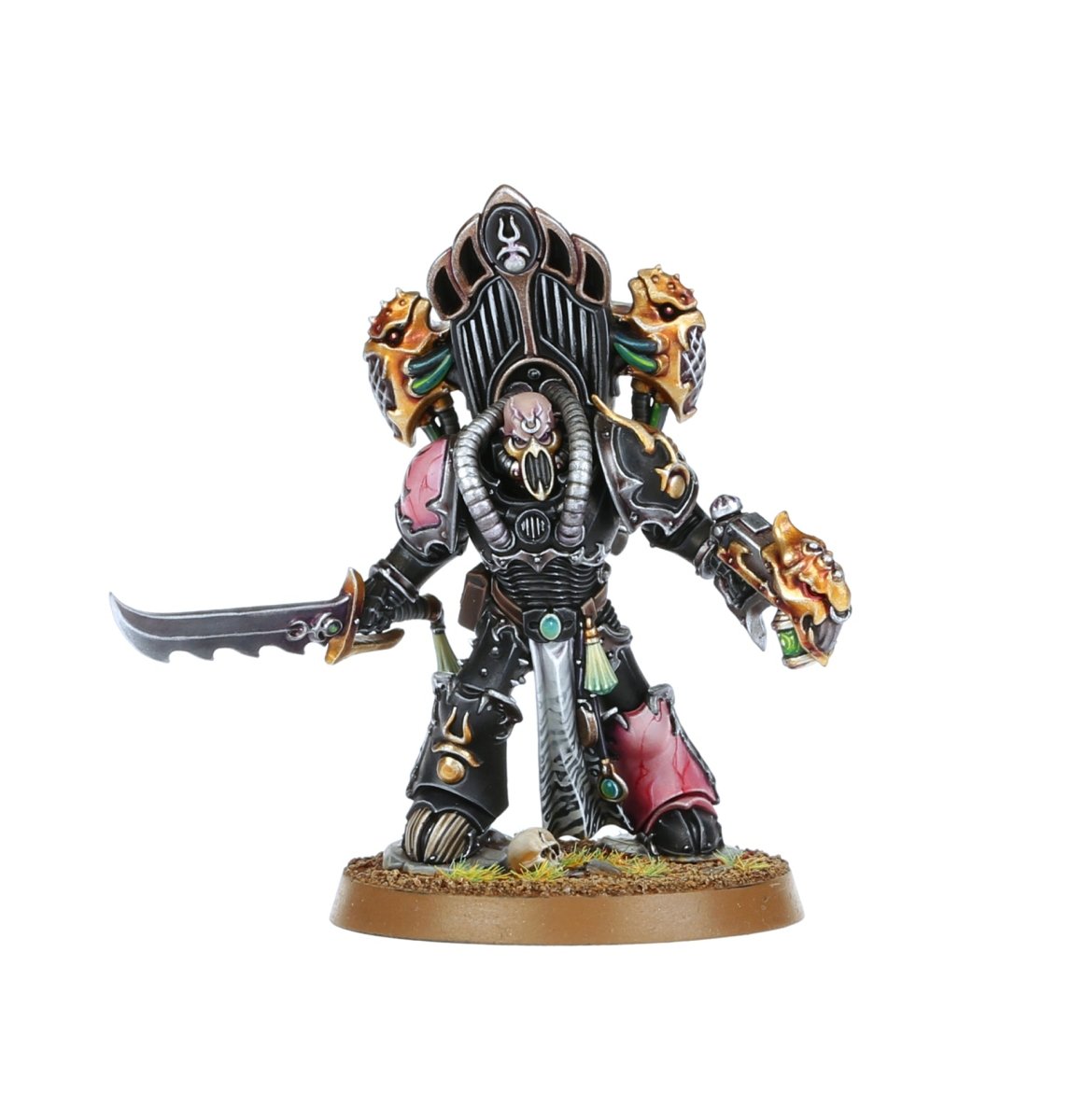 Lord Kakophonist miniature with sword and screamer pistol, alternate front view
