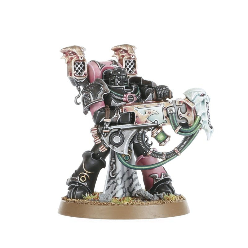 Painted Noise Marine braced with a large blastmaster, Emperor's Children