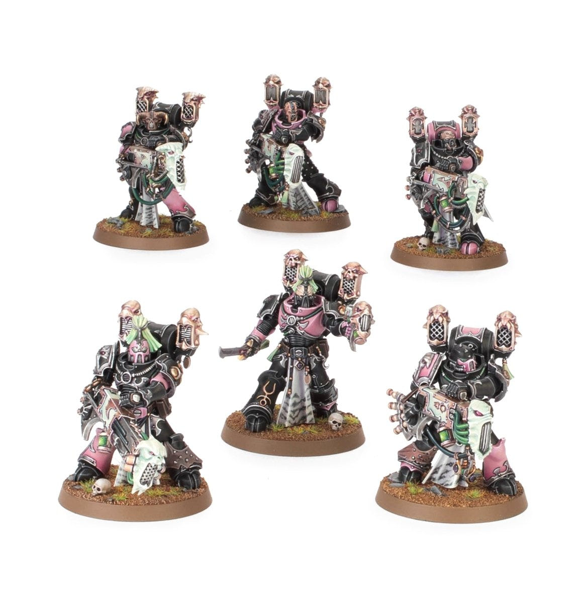 Second view of six painted Noise Marines in the alternative weapon build