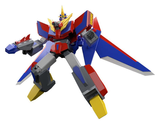 Good Smile Company MODEROID Gekiryuger built model kit in fighter mode, on white