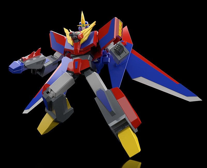 MODEROID Gekiryuger from Energy Bomb Gambaruger in fighter mode on black background