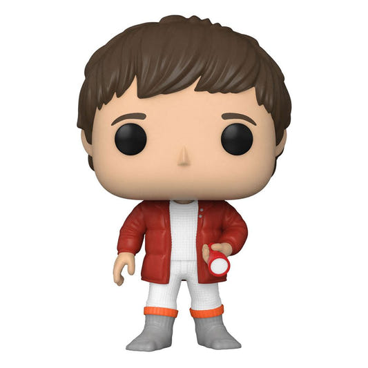 Funko Pop! E.T. the Extra-Terrestrial Elliott vinyl figure in a red jacket, front view out of the box