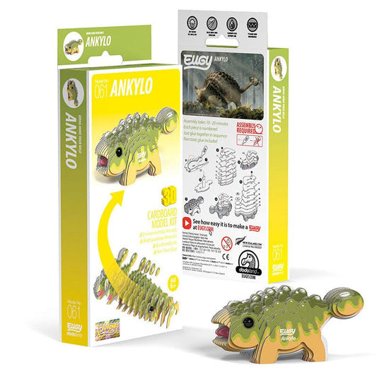 EUGY Ankylo 3D cardboard model kit, eco-friendly assembled puzzle figure