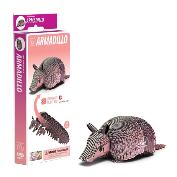 EUGY Armadillo 3D cardboard model kit, eco-friendly assembled puzzle figure