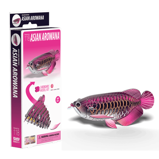 EUGY Asian Arowana 3D cardboard model kit, eco-friendly assembled puzzle figure