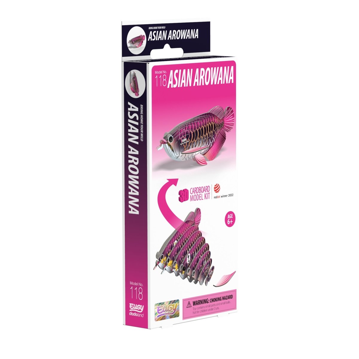 EUGY Asian Arowana 3D cardboard model kit - box front