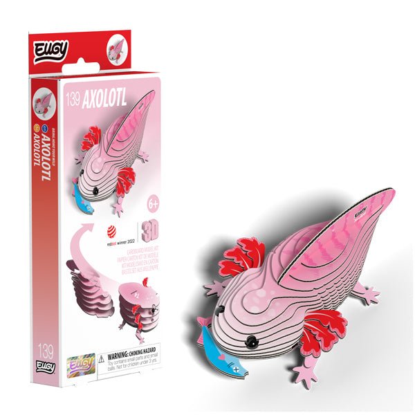 EUGY Axolotl 3D cardboard model kit, eco-friendly assembled puzzle figure
