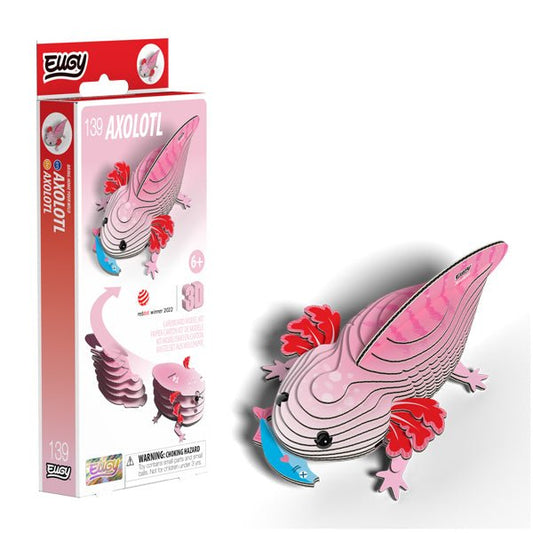 EUGY Axolotl 3D cardboard model kit, eco-friendly assembled puzzle figure