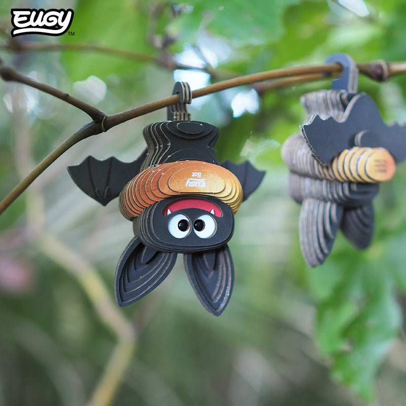 EUGY Bat 3D cardboard model kit - built model on display