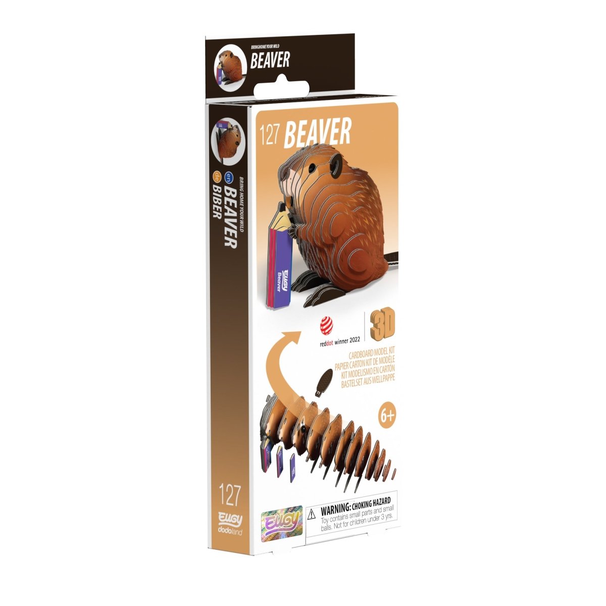 EUGY Beaver 3D cardboard model kit - box front
