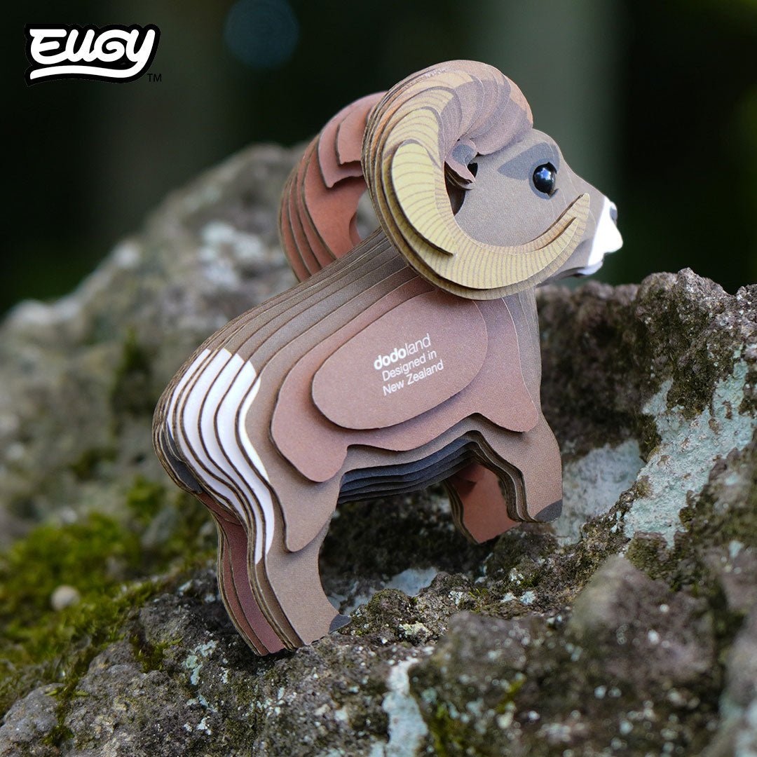 EUGY Bighorn 3D cardboard model kit - built model on display