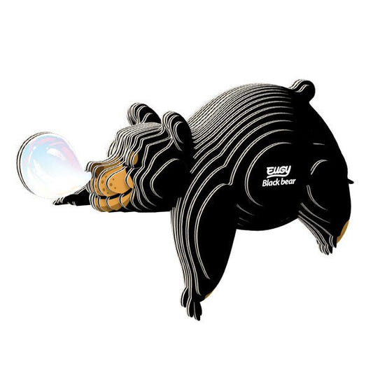 EUGY Black Bear 3D card model kit — finished model