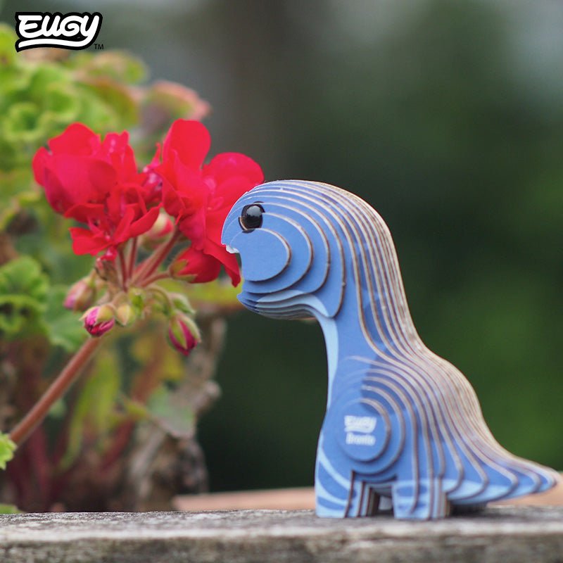 EUGY Bronto 3D cardboard model kit - built model on display