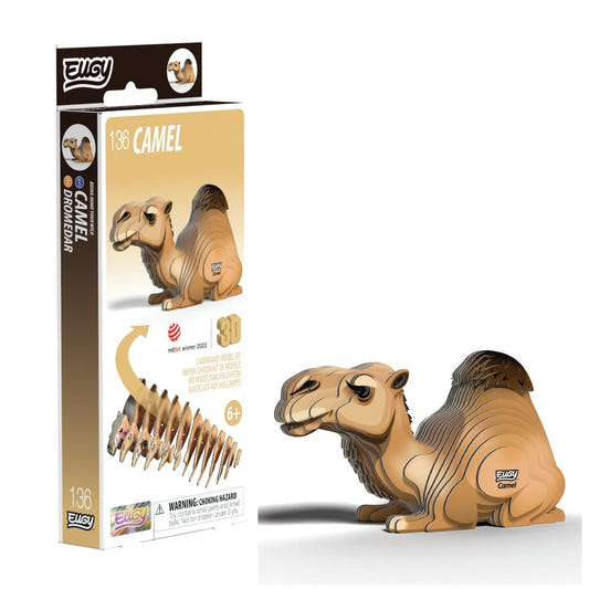 EUGY Camel 3D cardboard model kit, eco-friendly assembled puzzle figure