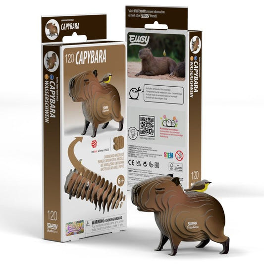 EUGY Capybara 3D cardboard model kit, eco-friendly assembled puzzle figure