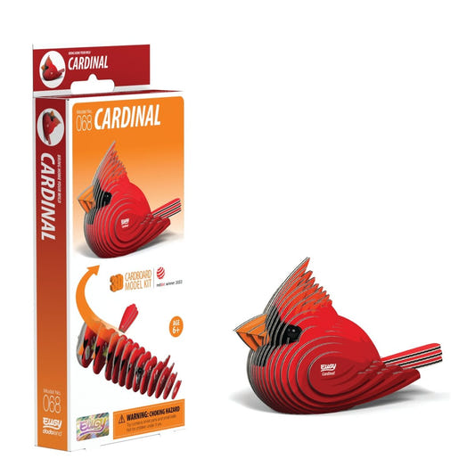 EUGY Cardinal 3D cardboard model kit, eco-friendly assembled puzzle figure