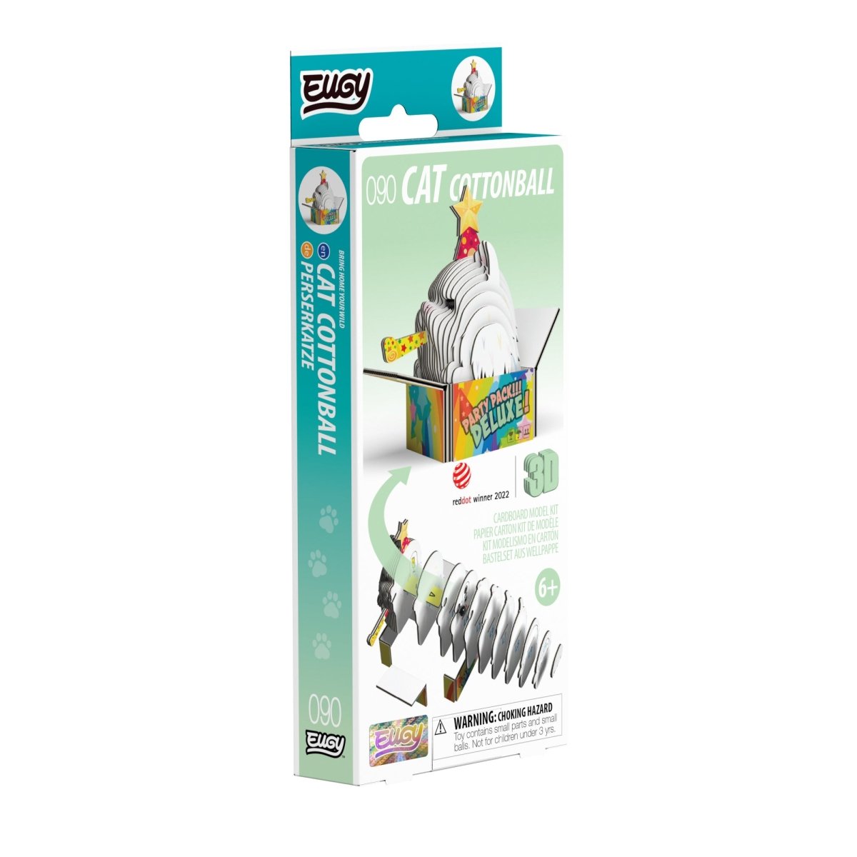 EUGY Cat - Cottonball 3D cardboard model kit - box front