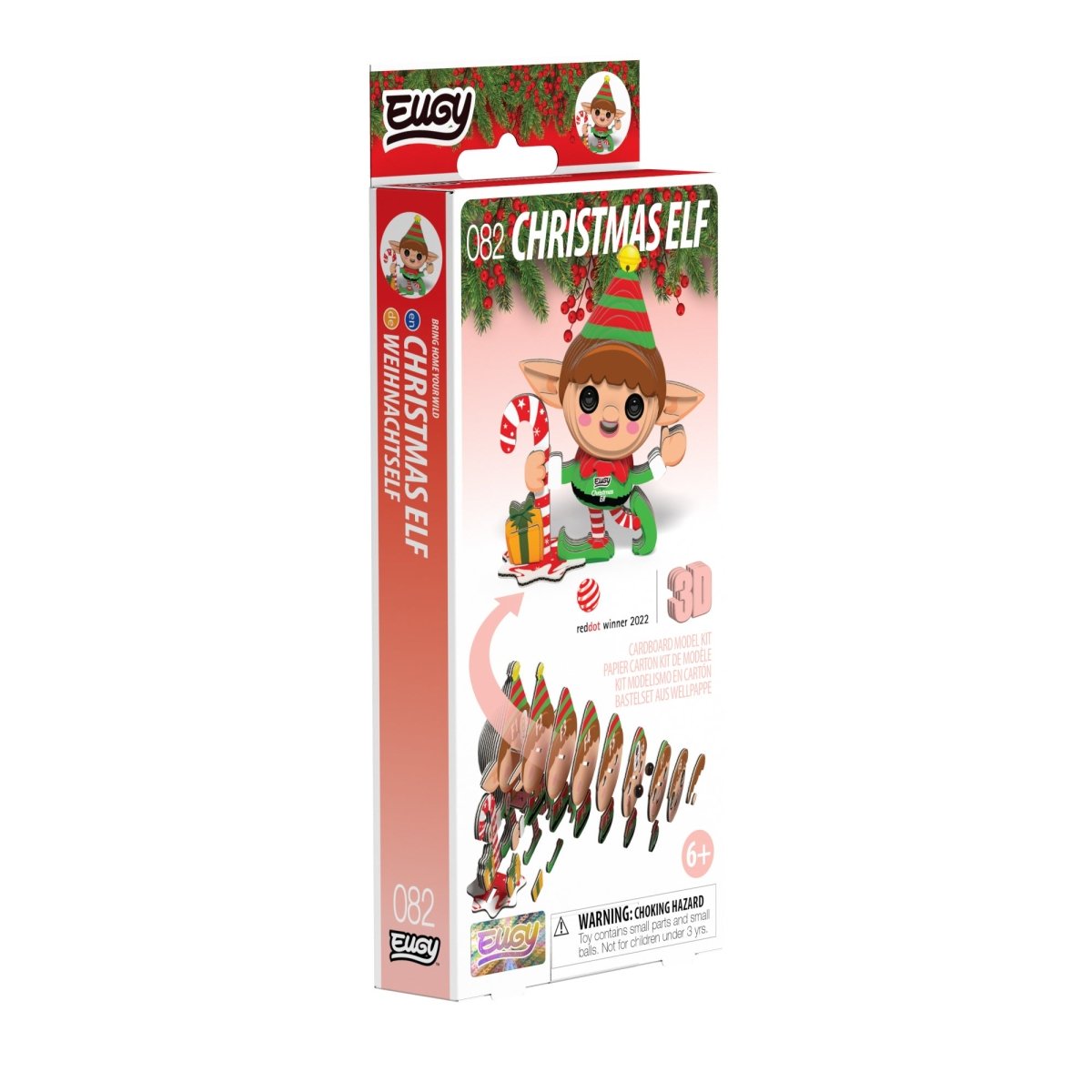 EUGY Christmas Elf 3D cardboard model kit - box front