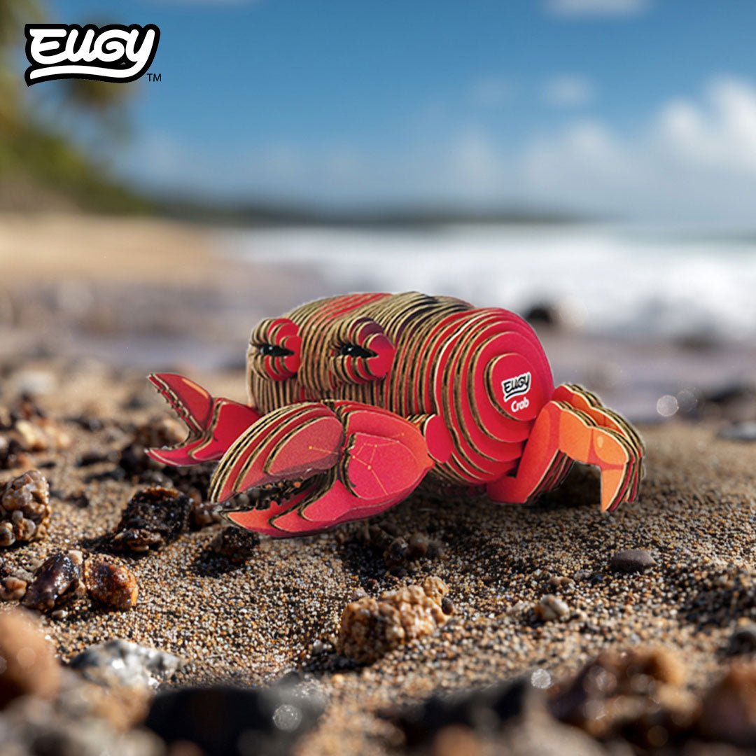 EUGY Crab 3D cardboard model kit - built model on display