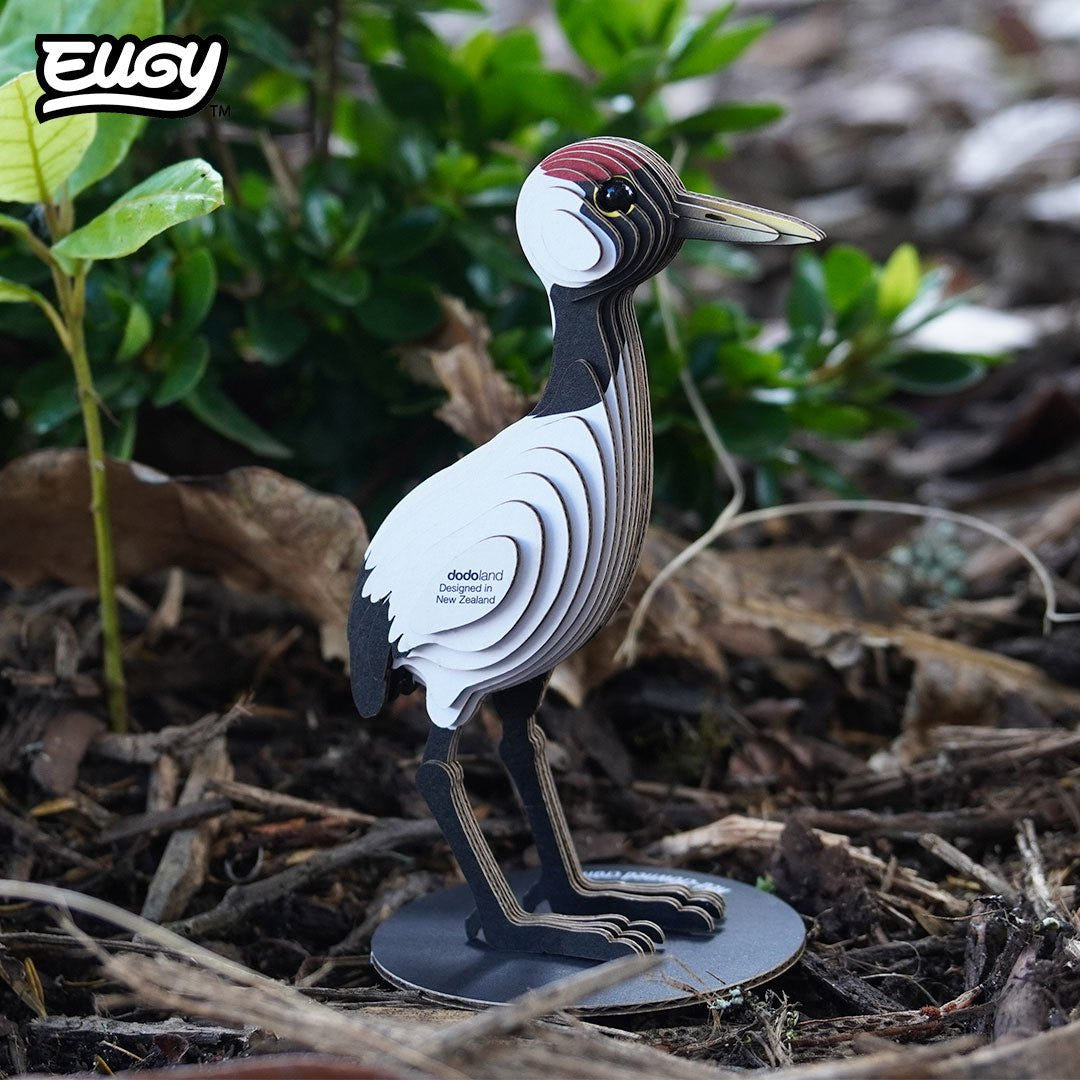 EUGY Crane 3D cardboard model kit - built model on display
