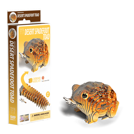 EUGY Desert Spadefoot Toad 3D cardboard model kit, eco-friendly assembled puzzle figure