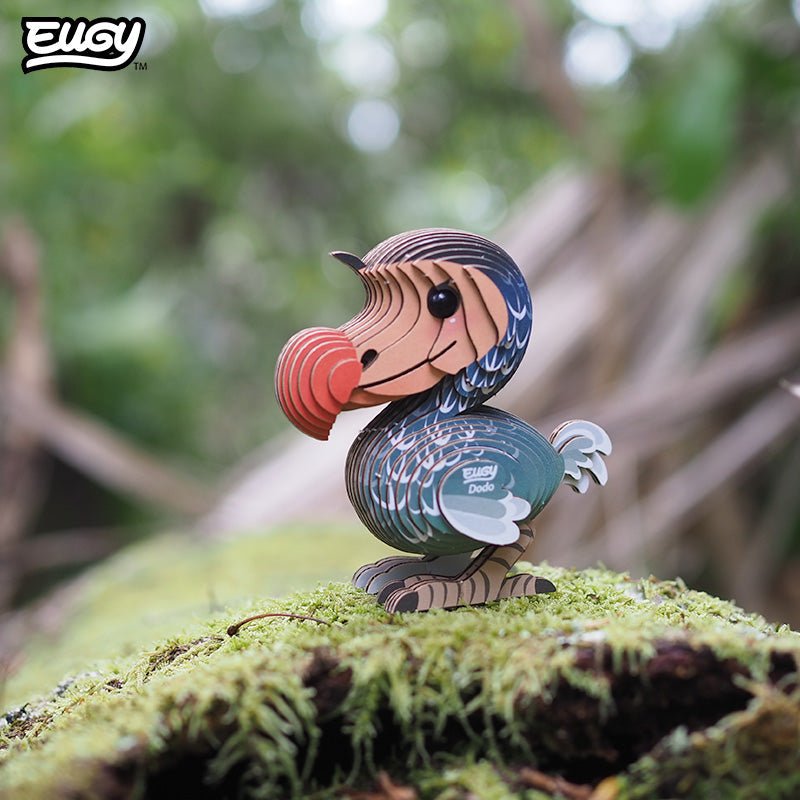 EUGY Dodo 3D cardboard model kit - built model on display