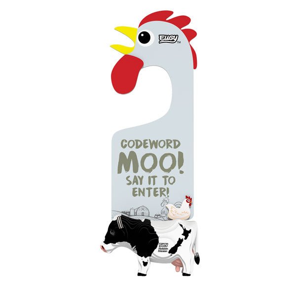 EUGY Door Hanger Holstein Friesian Cow 3D card kit - finished hanger