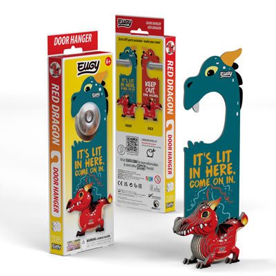 EUGY Door Hanger Red Dragon - finished hanger with its pack