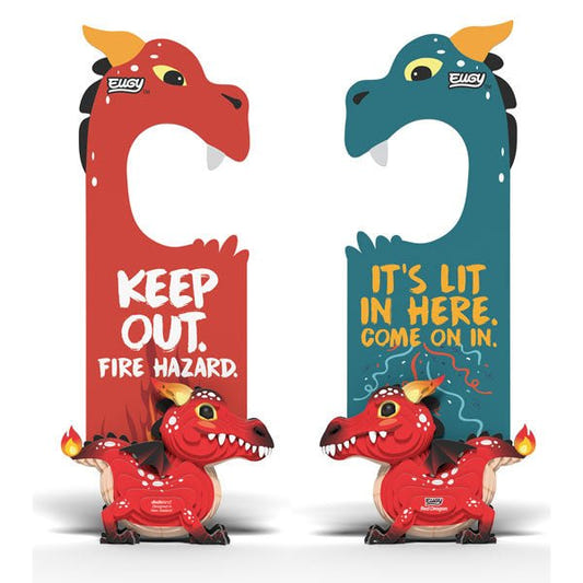 EUGY Door Hanger Red Dragon - front and back of hanger