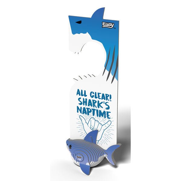 EUGY Door Hanger Shark 3D card kit - finished hanger, angled
