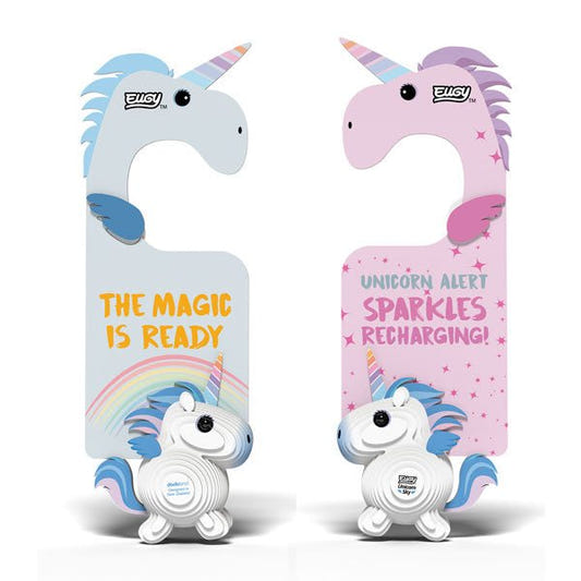EUGY Door Hanger Unicorn Sky - front and back of hanger