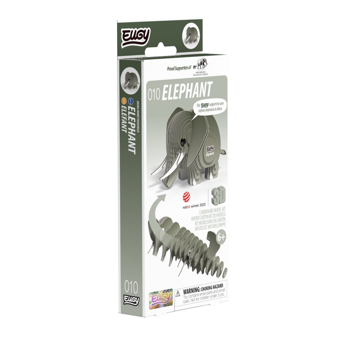 EUGY Elephant 3D cardboard model kit - box front