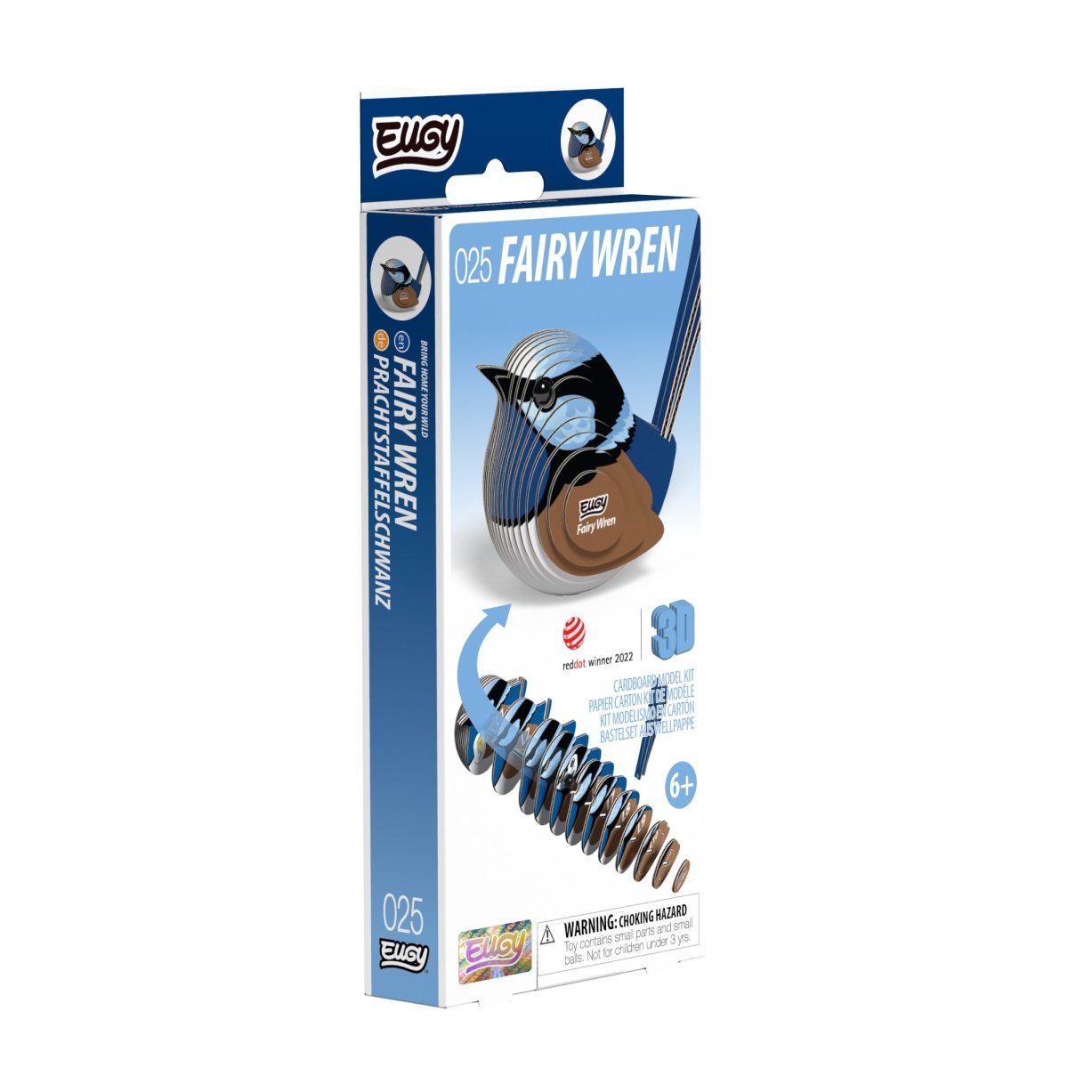 EUGY Fairy Wren 3D cardboard model kit - box front