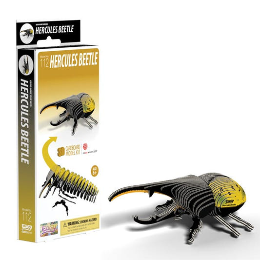EUGY Hercules Beetle 3D cardboard model kit, eco-friendly assembled puzzle figure